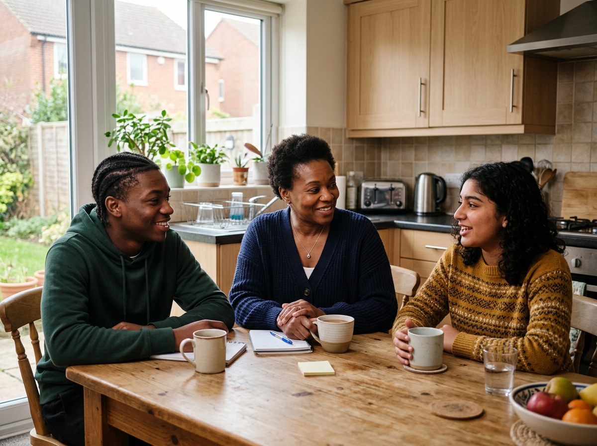 Supportive mentor conversation with young people