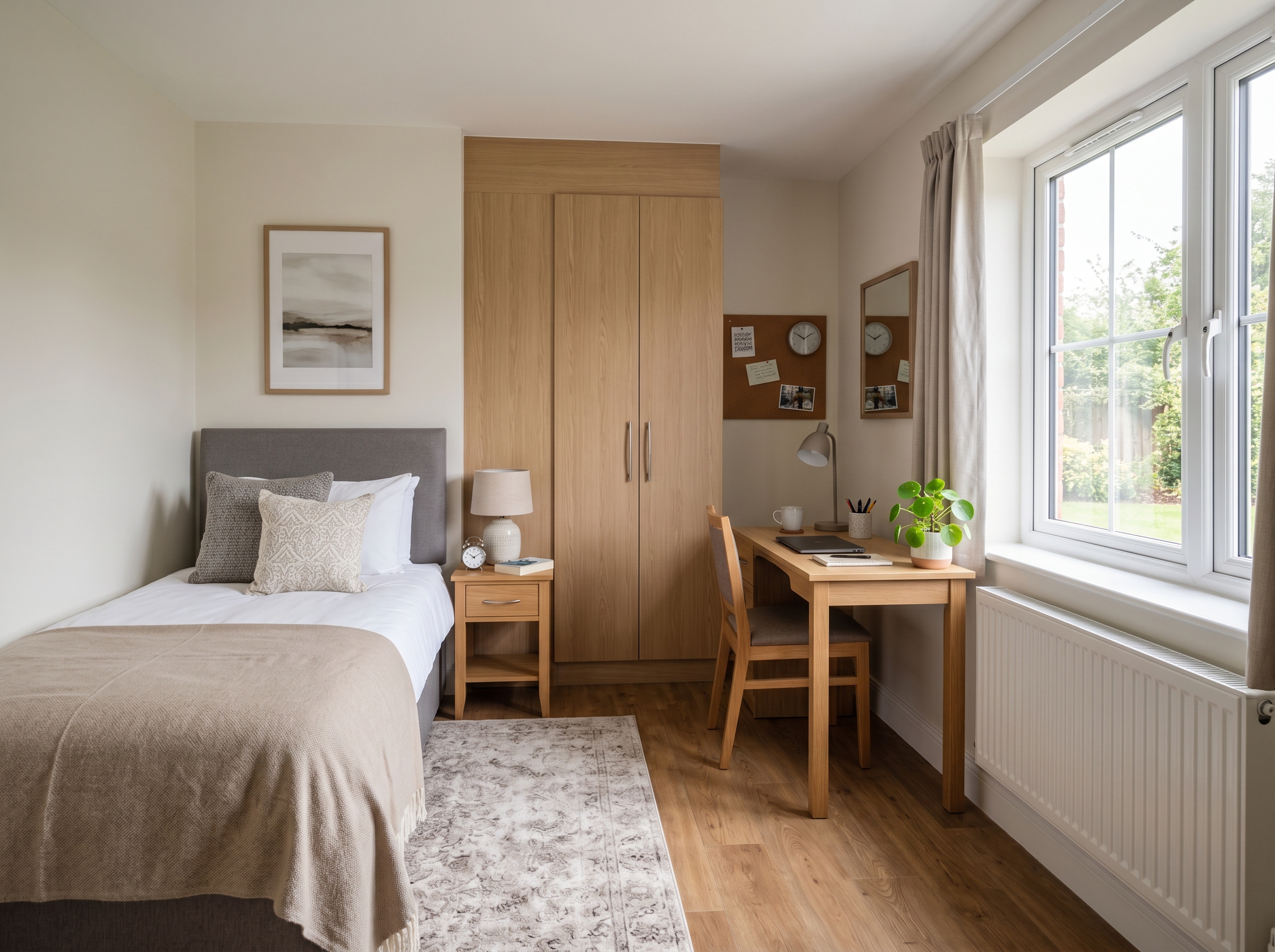 A tidy private bedroom