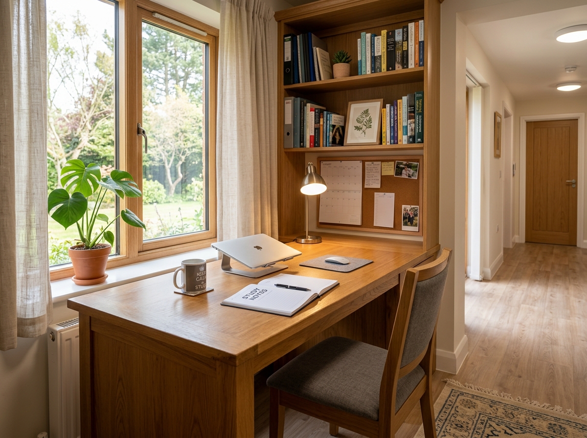 Quiet study area in our supported accommodation